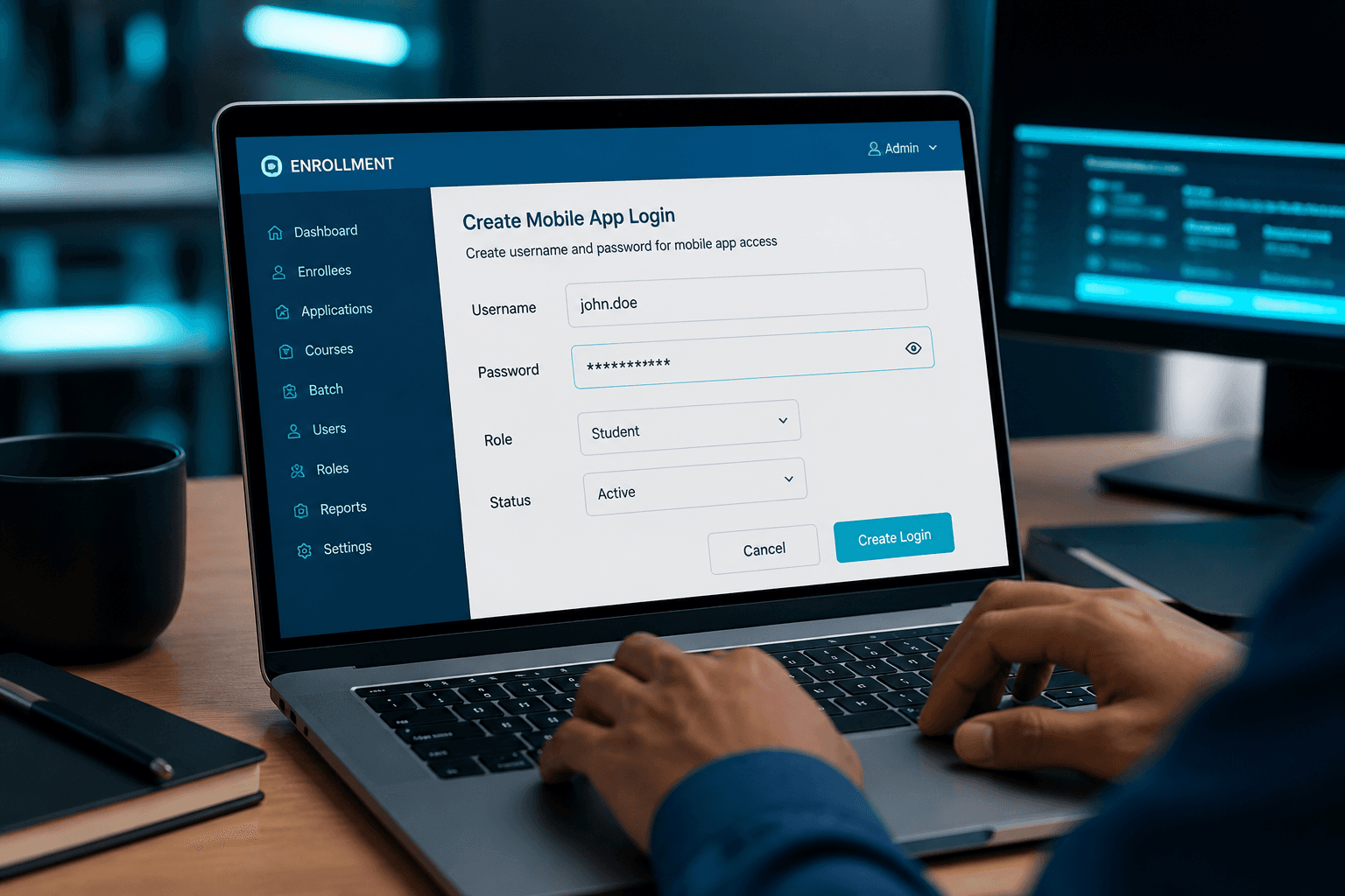 Admin creates logins